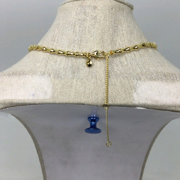 Madewell Yellow Goldtone Hourglass Beads Necklace NWOT 14" - Picture 3 of 5